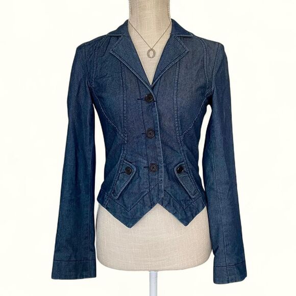 Armani-exchange Women's Blue and Navy Top - Picture 1 of 8